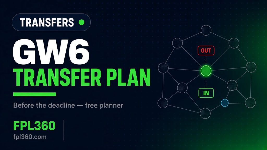 FPL GW6 Transfer Plan: Use a Free Planner Over the International Break